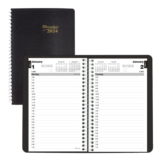 Essential Daily Planner 2024, Black | Brownline – Brownline USA