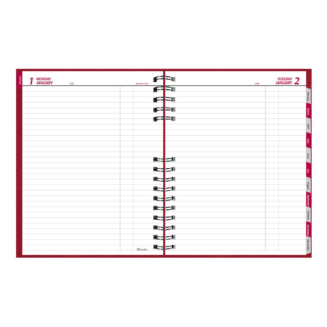 CoilPro Daily Planner 2024, Red Brownline Brownline USA