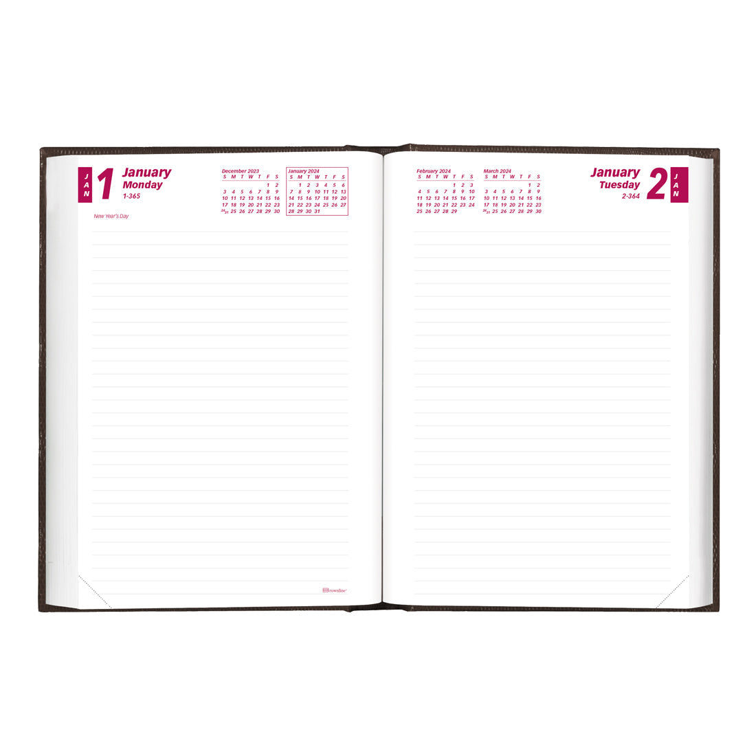 2024 Brownline CBE507 Executive Weekly Planner, Hardcover, 8-3/16 x 5-5/8