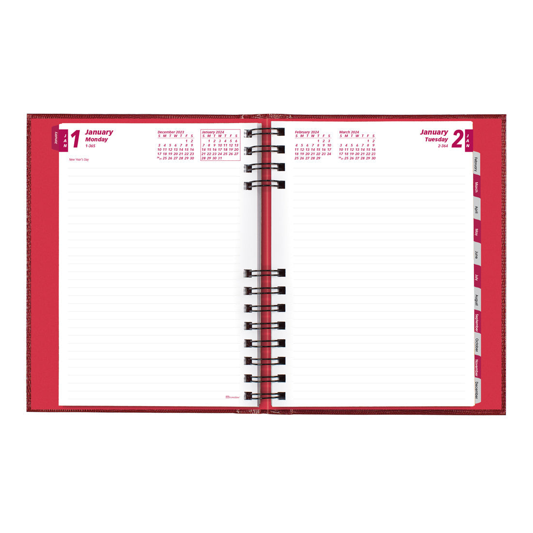 CoilPro Daily Planner 2024, Red#color_red