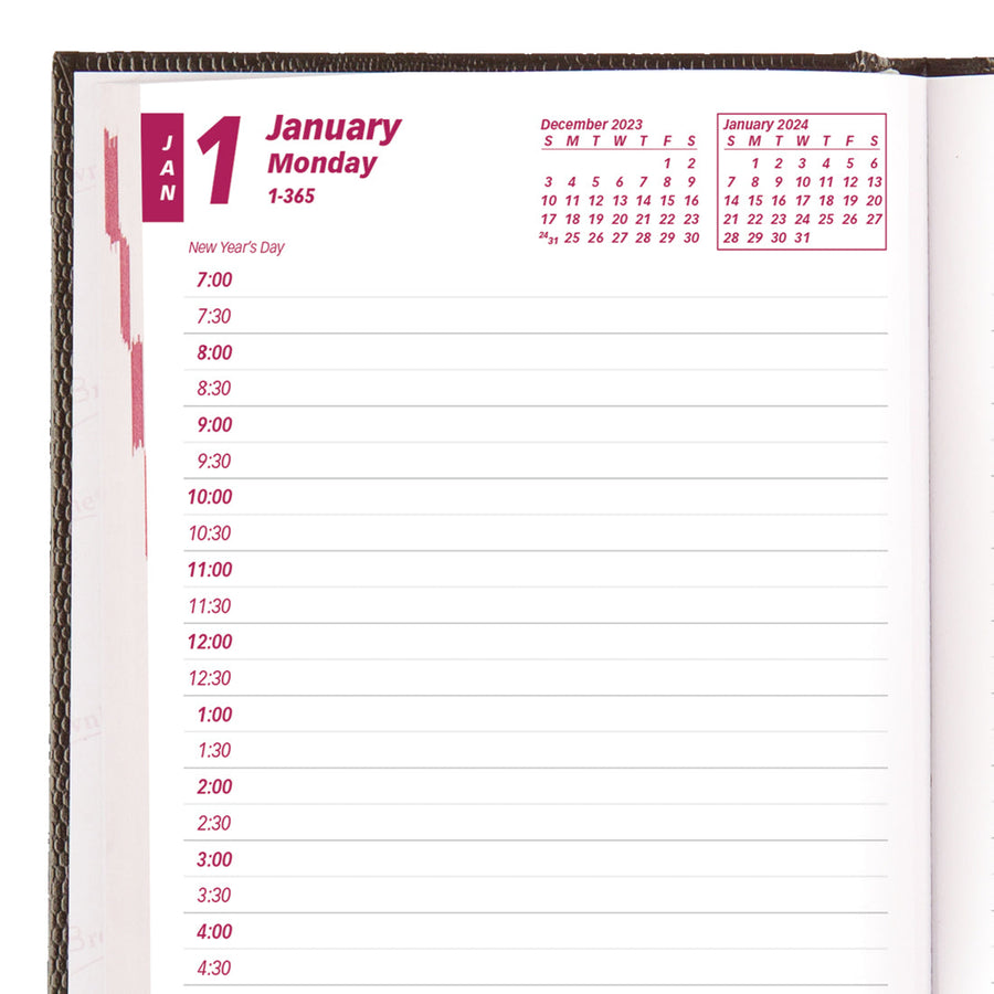 Daily Planner 2024, Black Brownline Brownline USA