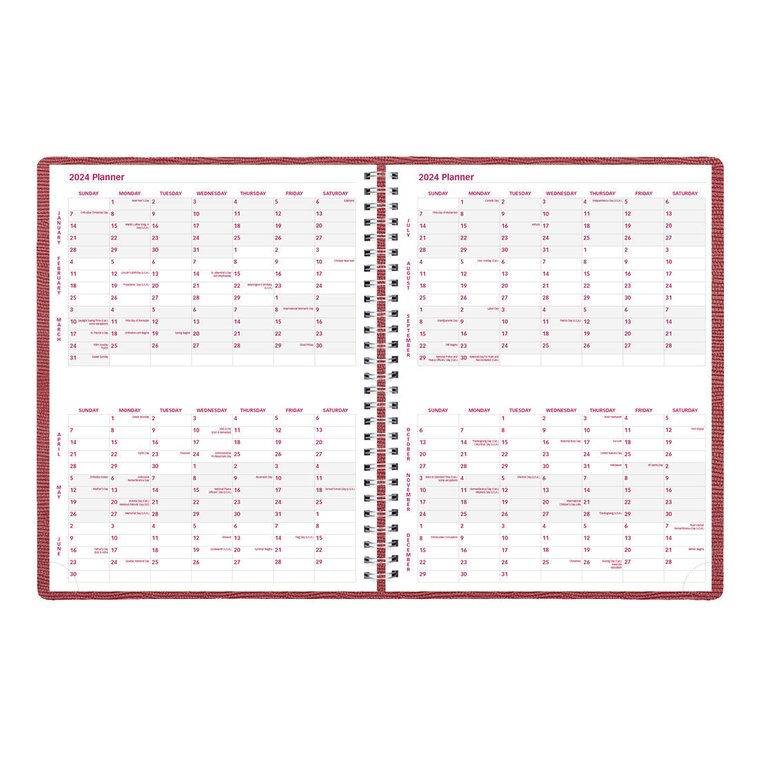 Essential Weekly Appointment Book 2024#color_red