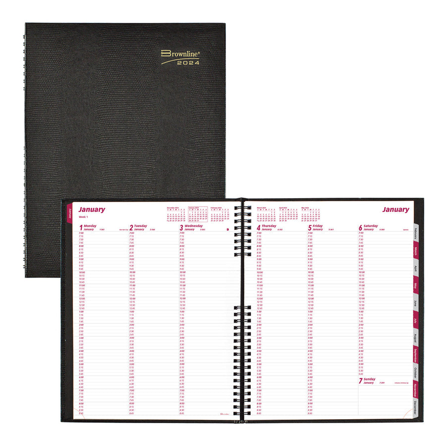 Essential Daily Planner 2024, Black Brownline Brownline USA